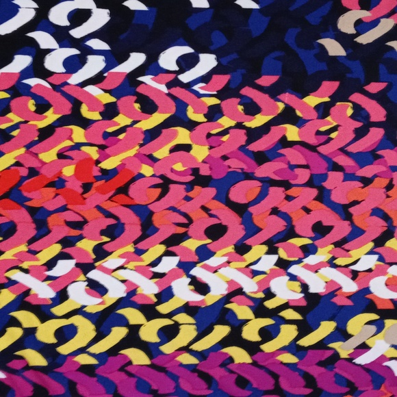 🌈Trina Turk🌈 - Juju Multicolor Geometric Print Halter Tie Knit Stretch Dress - Picture 4 of 12